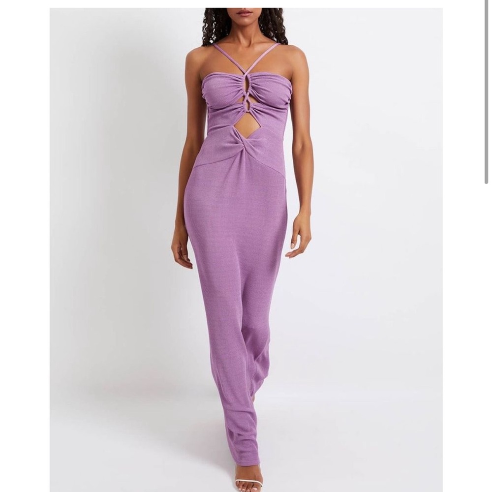 ❌SOLD NWT patbo stretch lace up maxi dress size large purple